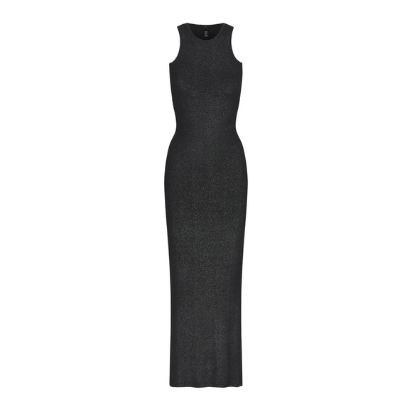 {SKIMS} SOFT LOUNGE SHIMMER RACERBACK DRESS [ONYX] - Picture 5 of 7